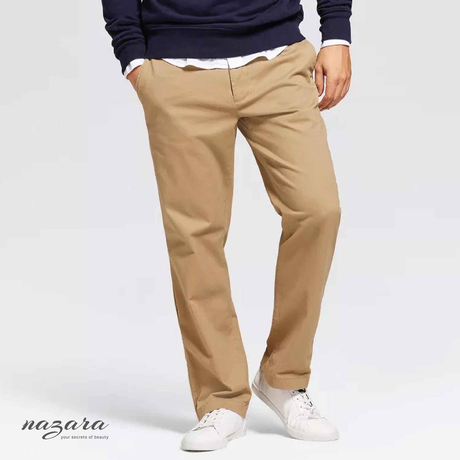 Slim-Fit Chino Gabardine Pants - Khaki - Formal Pant For Men
