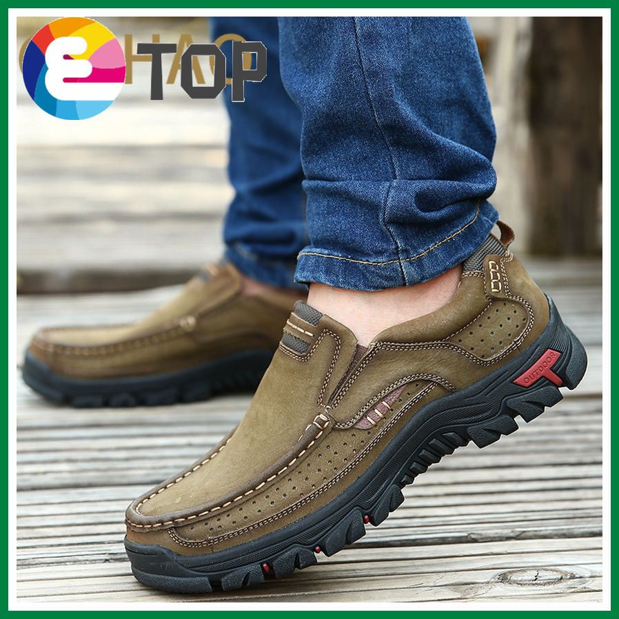 Spot Big Size 38-48 Men Shoes Leather Shoes Casual Men's Shoes Man Shoes Leather Casual Shoe Outdoor Hiking Shoes for Men Sports Shoes for Men