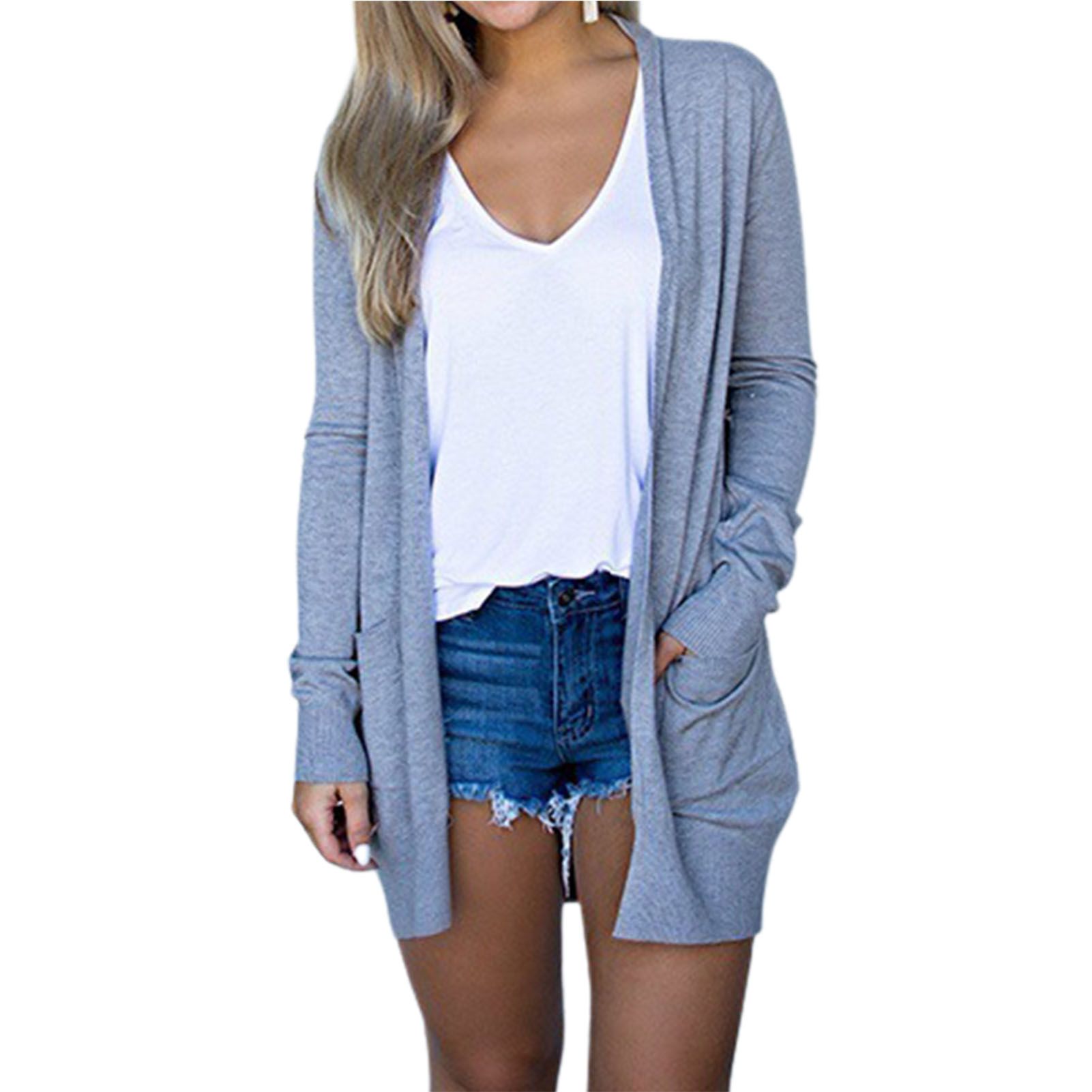 Lady Cardigan Pure Color Fashion Style Casual Cardigan