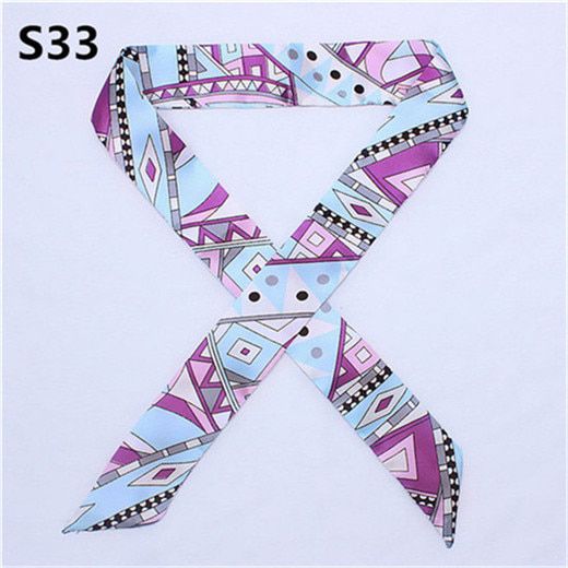 47 Colors Brand Bandana Small Silk Bag Scarf Women Head Hijab Scarf Long Skinny Scarves For Ladies Fashion Headband