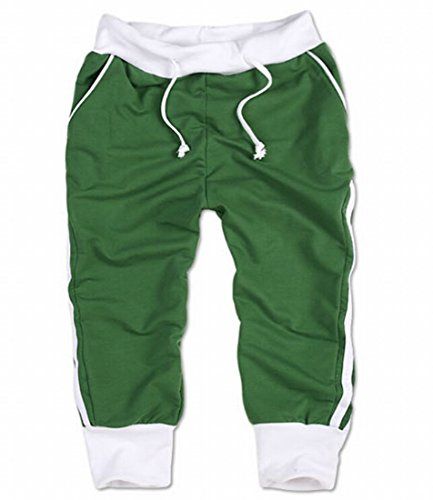 Happy Mens Summer Shorts Cotton Striped Solid Casual Cropped rousers L een