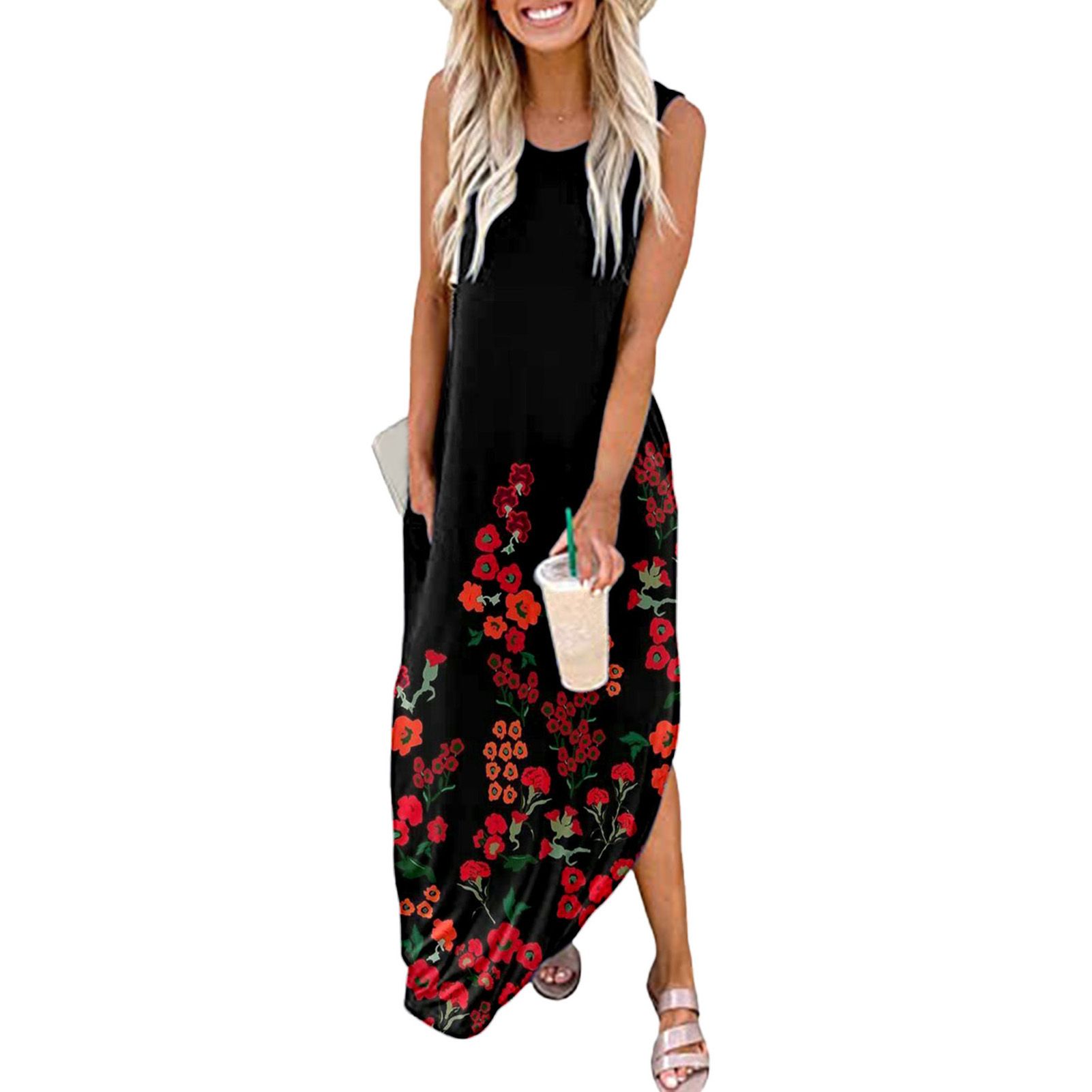 Vest Dress Lightweight Round Neck Lady Dress