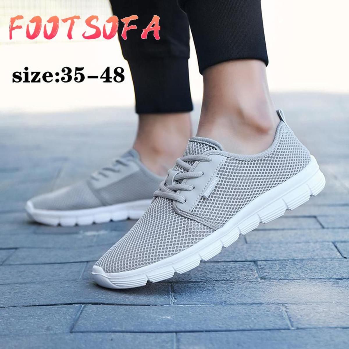 Summer New Ultra Light Men's Sport Shoes Fashion Mesh Sneakers Slip-on Shoes for Men Plus Size Uni Lazy Shoes Size 35-48