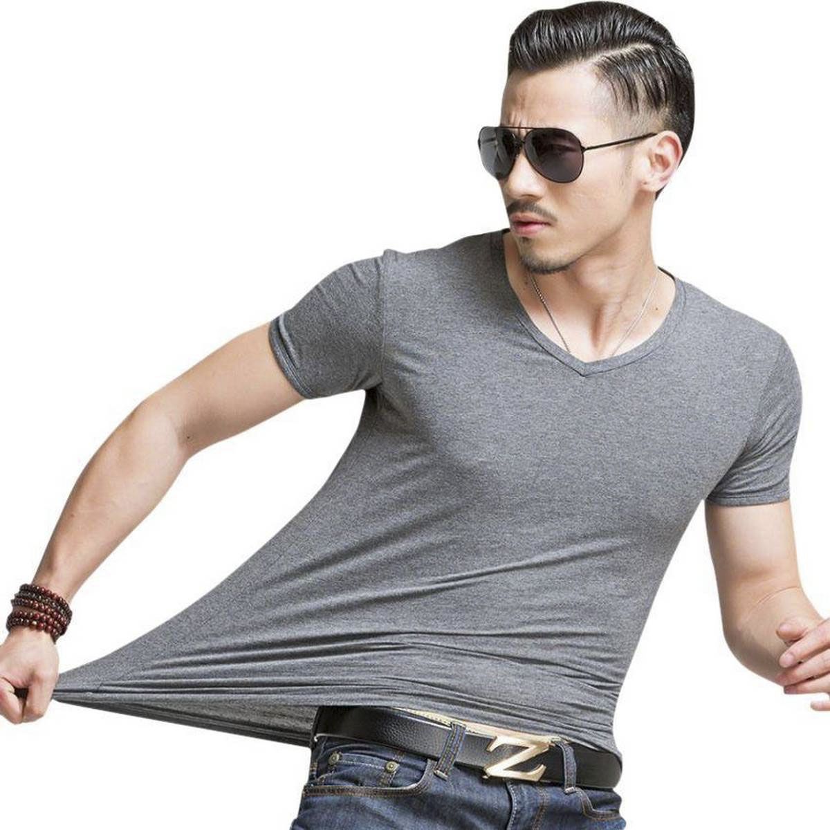 Metal Casual T-shirt for Men - Grey