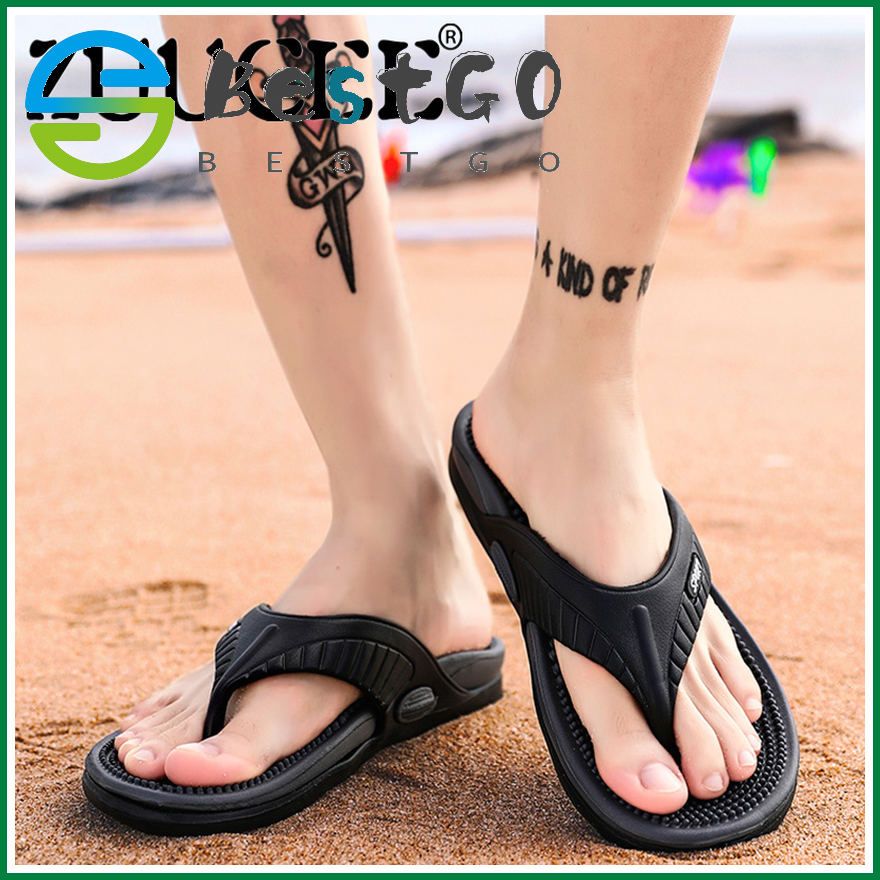 Flip-flops men slippers, beach shoes home wear fashion slippers casual men shoes large size lightweight wear-resistant men shoes