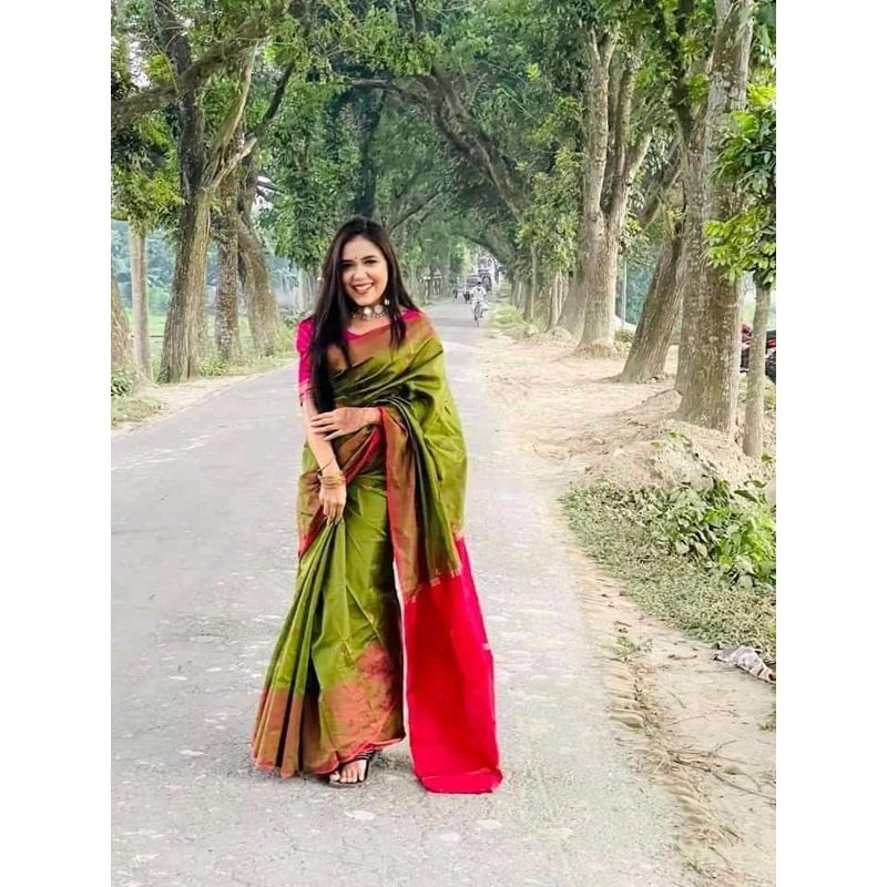 Tangail half silk jamdani saree for women