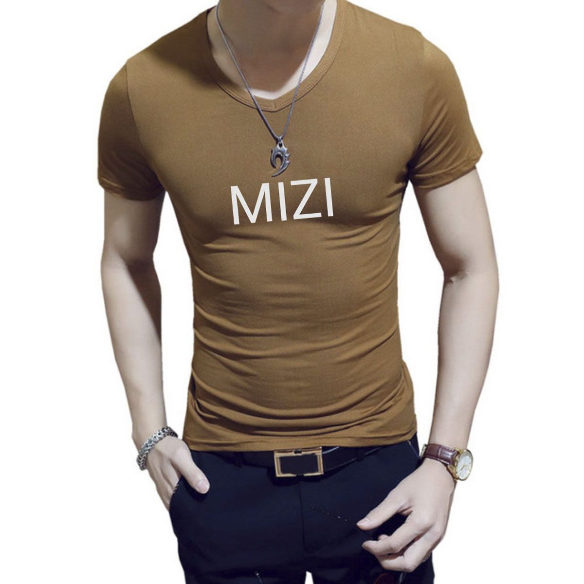 Stylish New Trending Half Sleeve Maroon T Shirt For Men