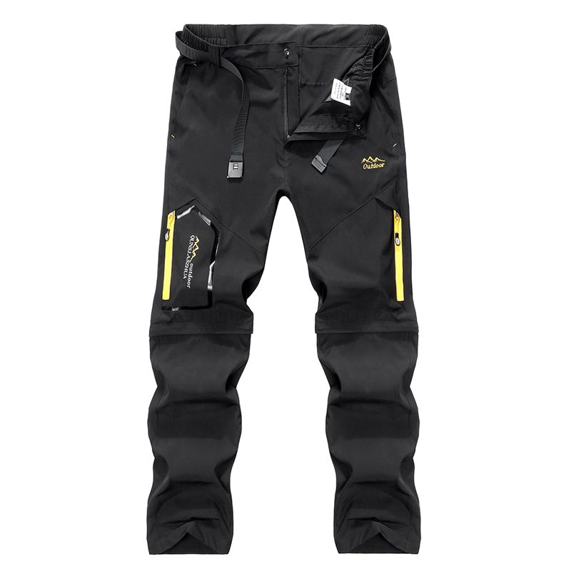 Summer Men Outdoor Waterproof Pants Stretch Quick-drying Trousers Mens Detachable Casual Shorts Breathable Hiking Sports Pants