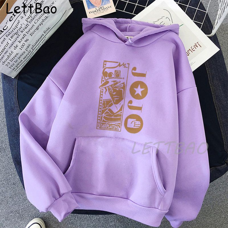 Jojo Bizarre Adventure Hooded for Men Women Long Sleeve Anime Manga Funny Pullovers Polyester Japanese Streetwear Hoodies Men