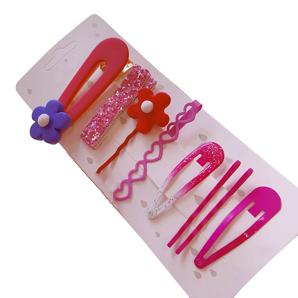 Sweet Women Barrette Set Water Drop Rectangle Flower Heart Hairpin Hair Clip