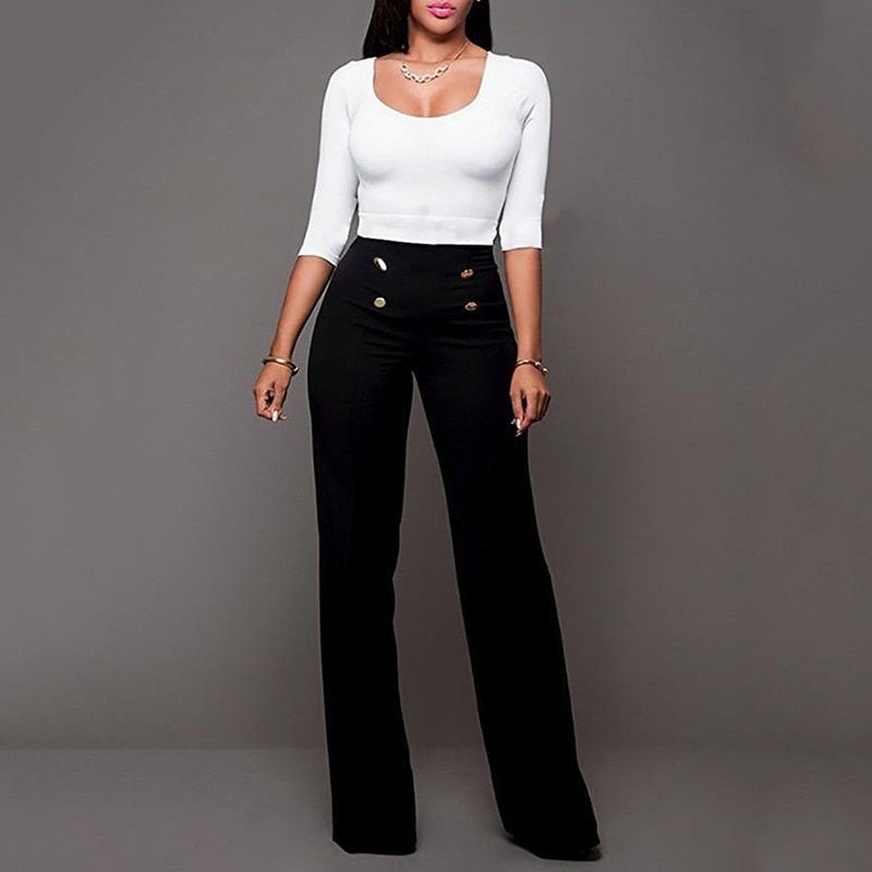 Women's Summer Wide Leg Long Trousers Casual Vintage High Waist Chiffon Side Split Loose Bohemia Skirt Pants Capris Solid