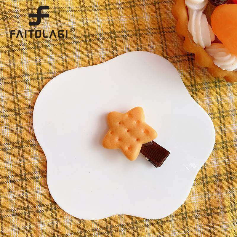 Cartoon Cookies Hair Clips for Women Girls Hairpins Simulated Biscuits Christmas Hair Accessories