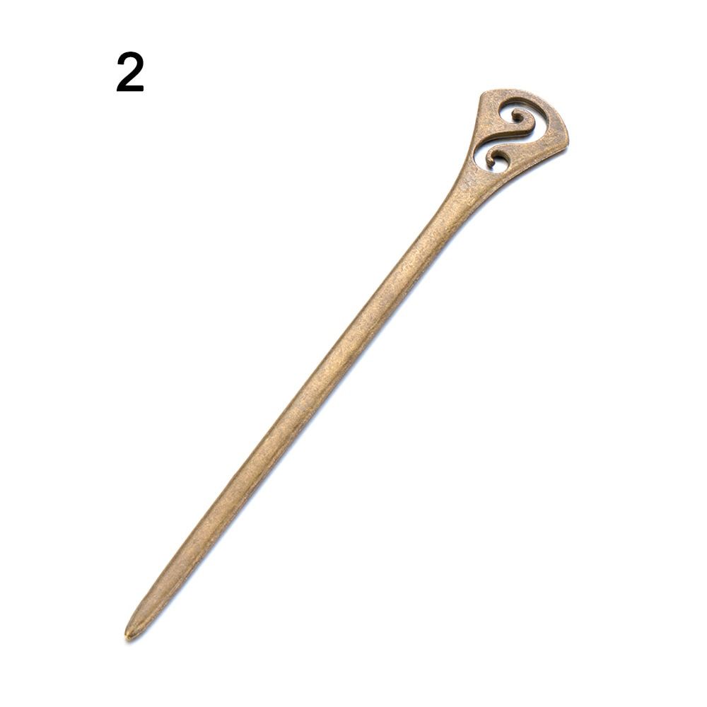 1 Pcs Vintage Bronze Hair Clip for Women Girls Retro Metallic Metal Hair Stick Curved Styling Tools Hair Fork Curved Hairpin