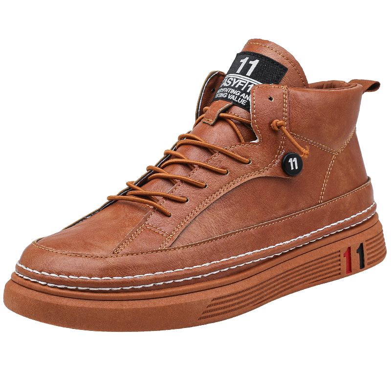 Trendy Brand High-end Autumn and Winter Men's Shoes Sports Casual Men's Martin Boots Korean Version of The Trend of All-match Board Shoes High-top Leather Shoes Casual Trendy Shoes