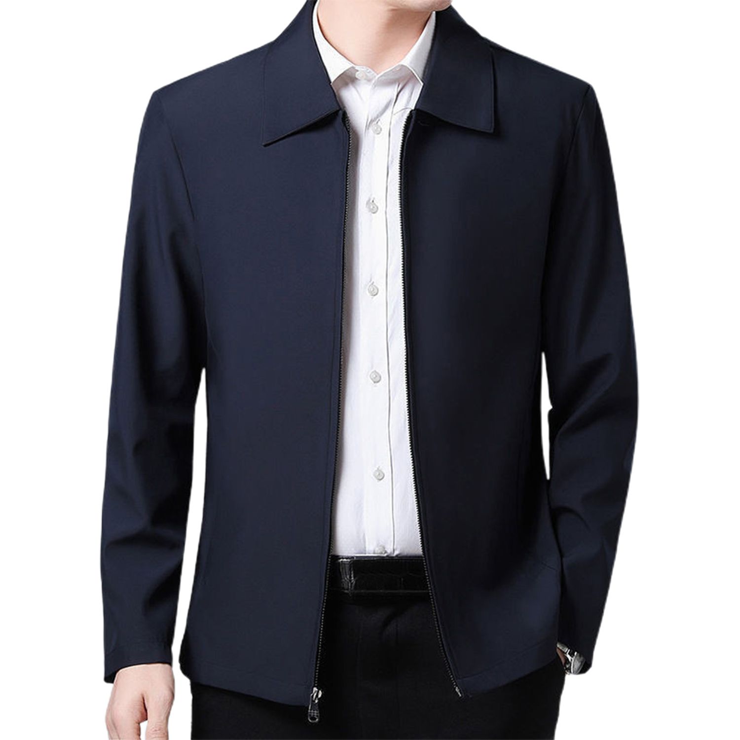 Winter Jacket with Pockets Soft Touching Father Male Coat