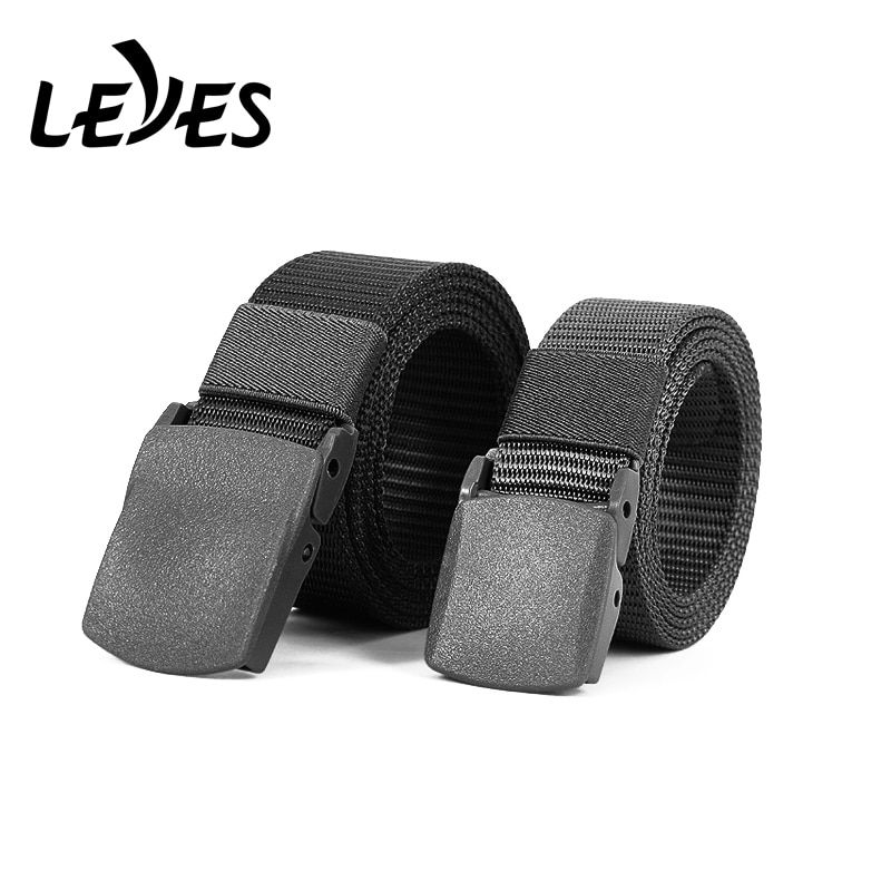 High Quality Belt Long Plastic Buckle Waist Webbing Canvas Wide Military Training Nylon Tactical Belts for Men Jeans No Metal