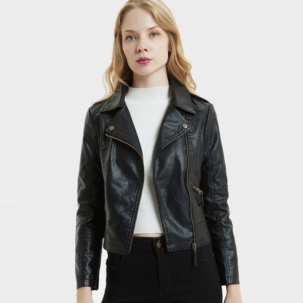 Women Riverdale Leather Jackets Winter Slim Motorcycle Bomber Jacket Coats South Side Serpents Printed Black Red