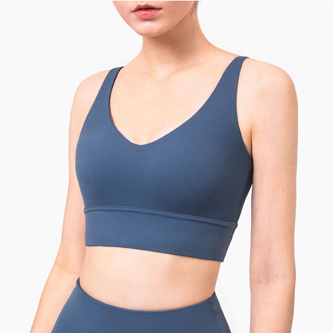 Charming Deep V Shockproof Gathered Fitness Yoga Underwear