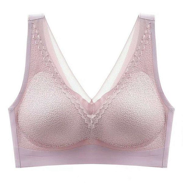 Latex Bras For Women Push Up Seamless Bra Bralette Underwear Lace Wing Bra Gathers Shock-Proof Pad Plus Size Vest Bra