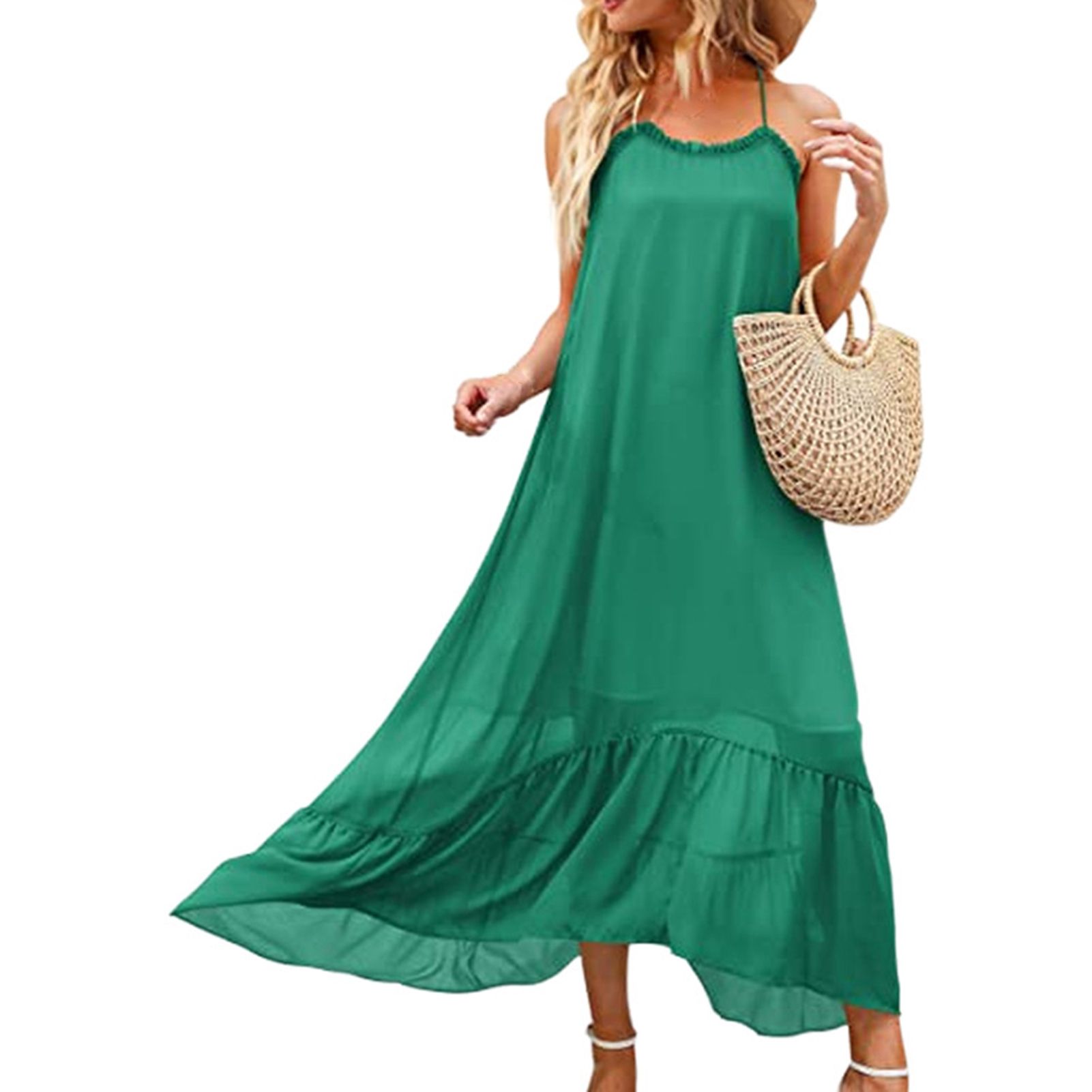 Summer Dress Solid Color Wear-resistant Lady Dress