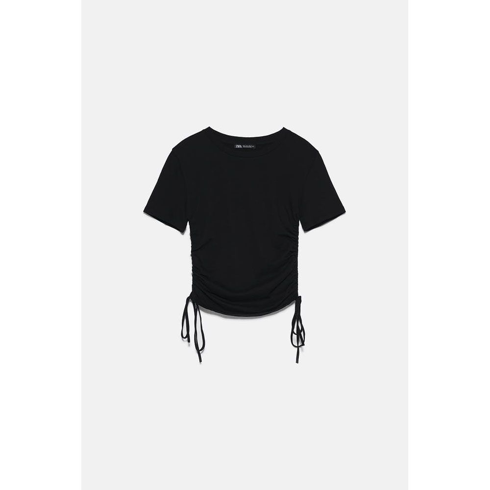 Black Top With Ruching For Women