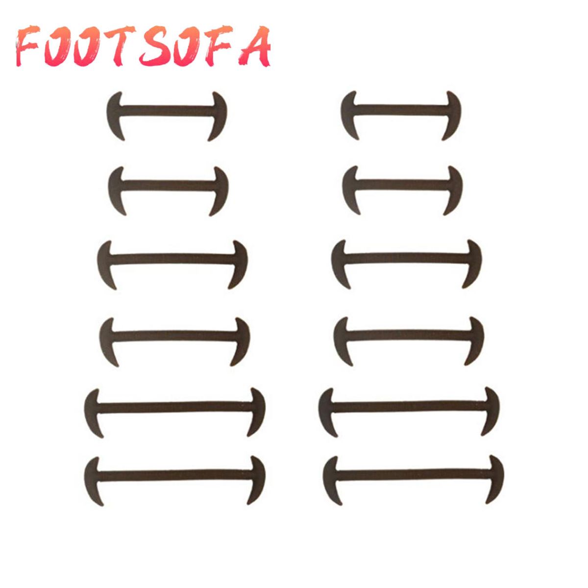 12Pcs Elastic Free Tying No Tie Lazy Silicone Shoelace Dress Shoe Laces