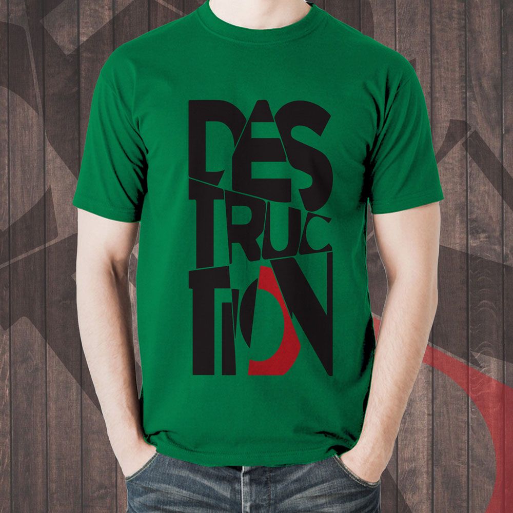 Green Cotton T-Shirt for Men (RWT-079-Destruction)