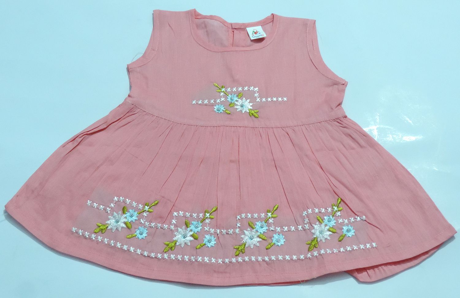 Baby Girl Cotton Sleeve Less Frock Soft Pleated Fabric