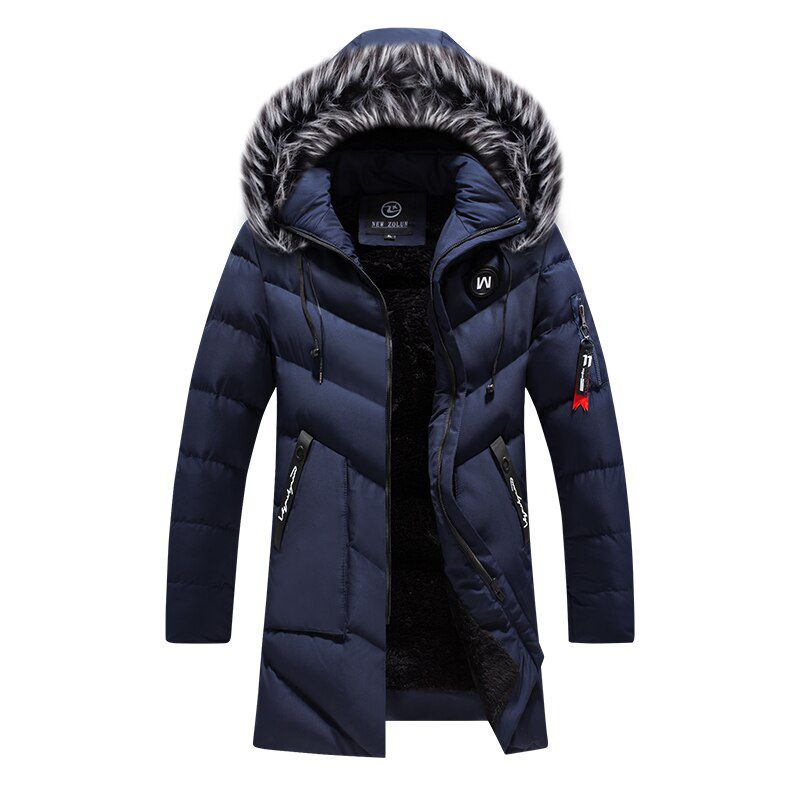 Winter Long Parkas Men Cotton Padded Clothing Fashion Casual Slim Thick Warm Mens Coats Hooded Overcoats Male Clothes