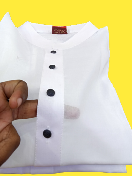 Dhuti Cotton Fashionable Panjabi for Muslim Traditional Wear Stylish Semi Long Kaftan for Bengali Men