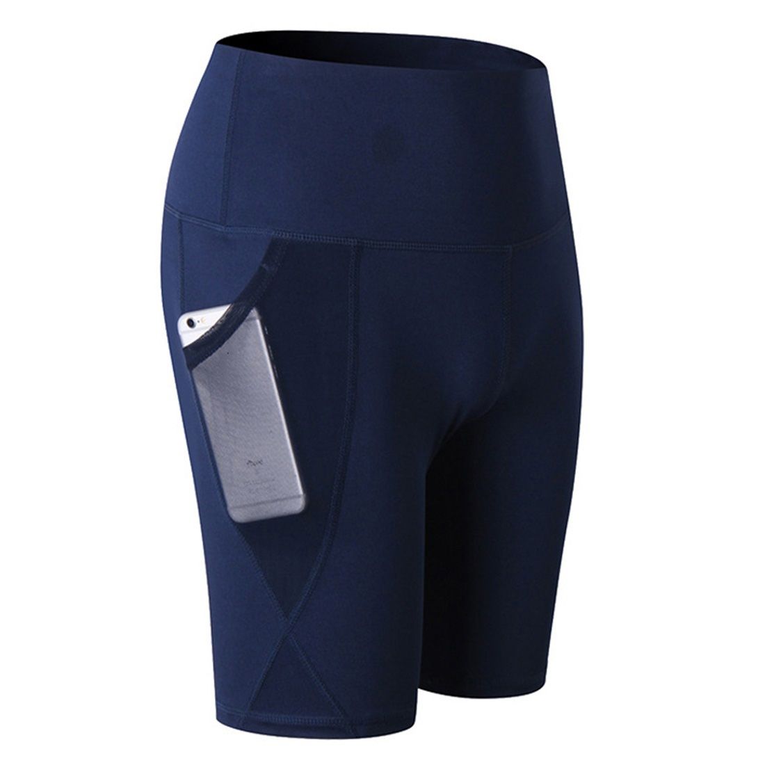 High Waist Mesh Sports Tight Elastic Quick Drying Fitness Shorts With Pocket