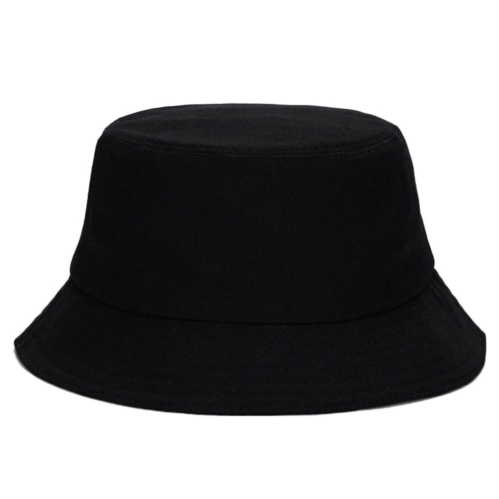 Black Unisex Summer Foldable Bucket Women Outdoor Sunscreen Cotton Fishing Cap Men Basin Chapeau Sun Prevent Hats