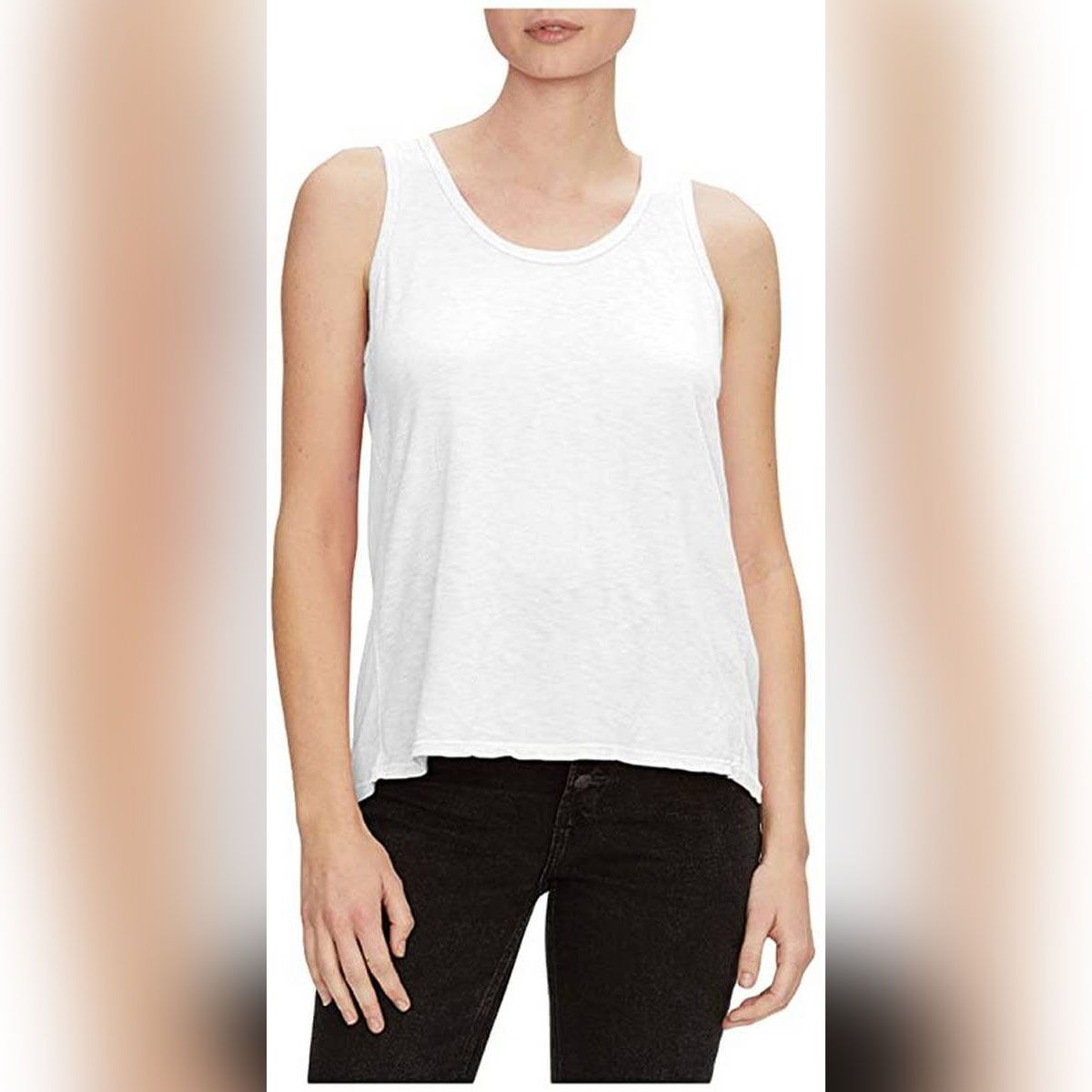 White Cotton Tank Top for Women