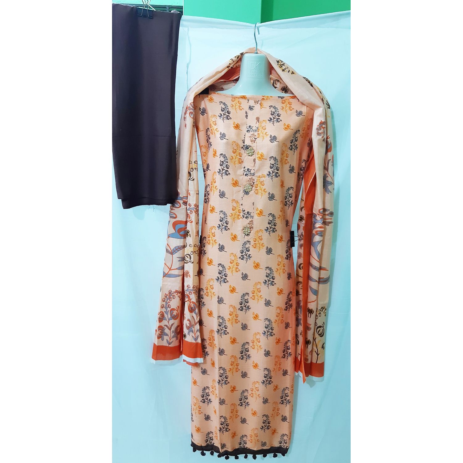 Three piece for women Shalwar Kameez Three Piece (3 piece) Soft Cotton Unstitched Stone work Salwar kameez