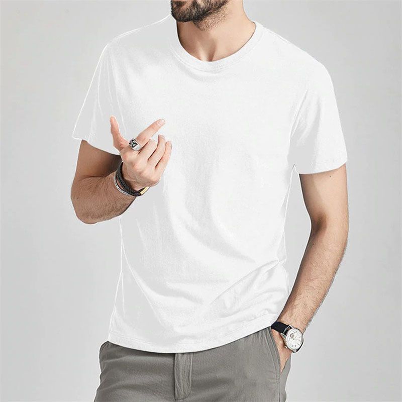 Men's Regular Cotton Casual Solid Colour T-Shirt
