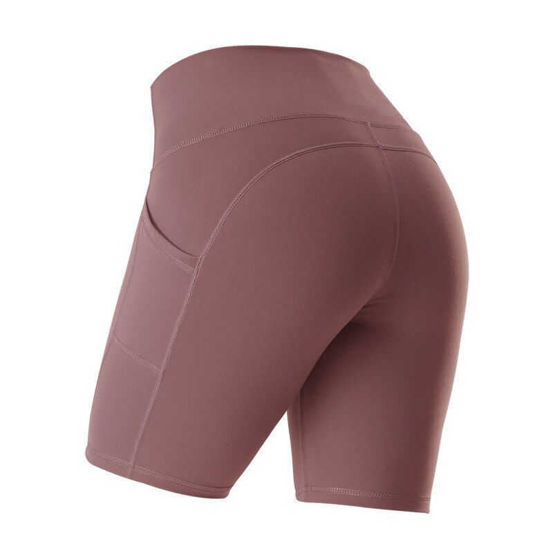 Women Gym Shorts High Waist Push Up Cycling Sport Leggings Phone Pockets For Femme Running Fitness Trainning Yoga Short Pants
