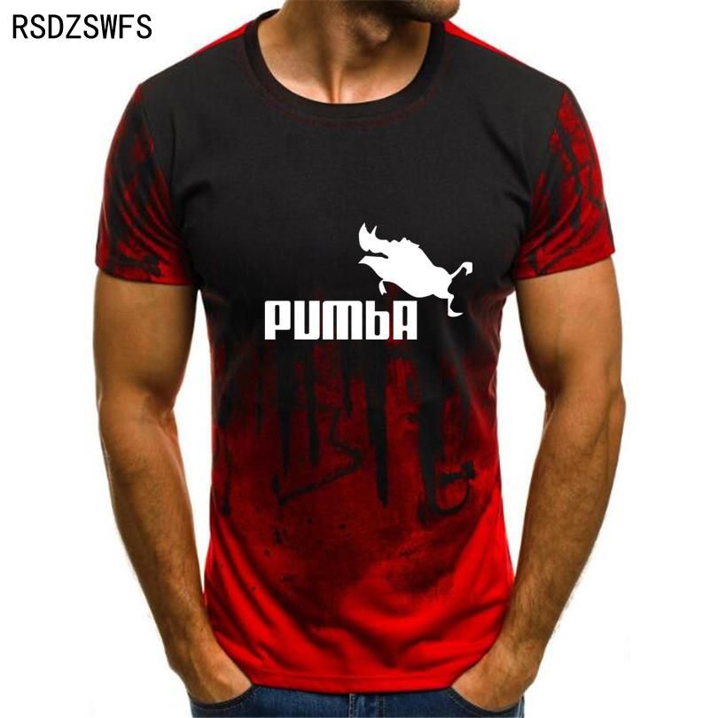 men's Pumba printed T-shirt  short-sleeved T-shirt breathable comfortable men sports Fitness T-shirt size 5XL