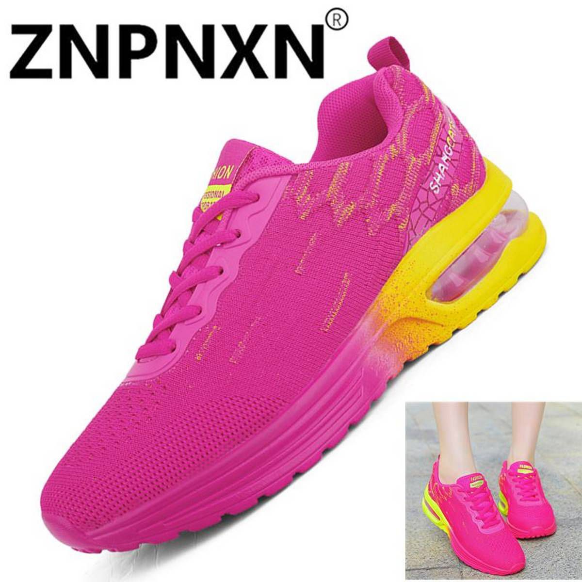 Sneakers Shoes For Women Air Cushion Flying Woven Shoes Outdoor Women Sneakers Student Running Shoes Plus Shoes Size 35-42