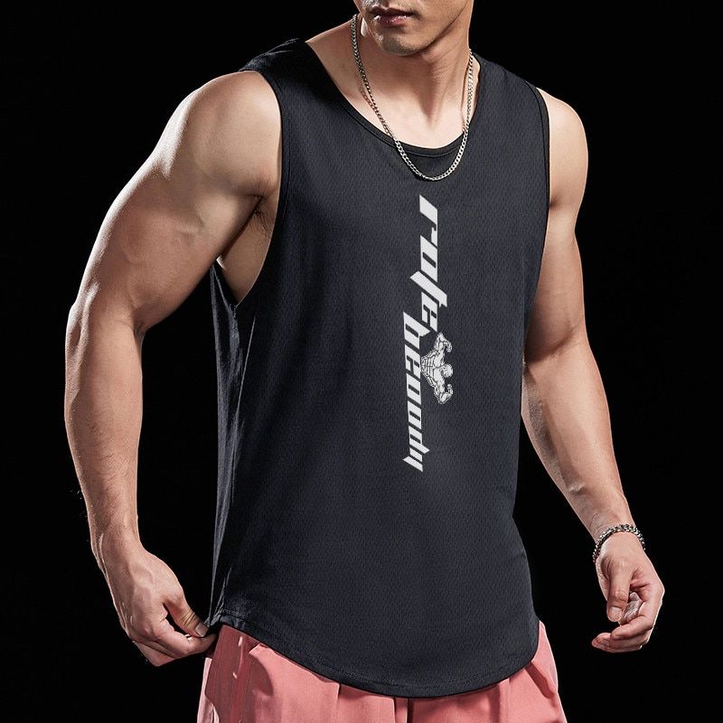 Men Jogger Summer New Fitness Mesh Gyms Quick Dry sleeveless Vest Male Running Undershirt Bodybuilding srts TaTops Big Size