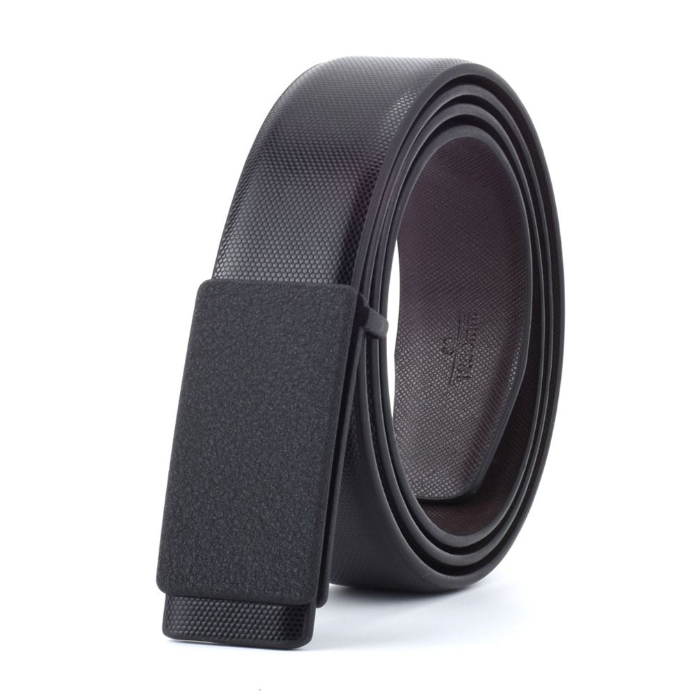 WOWTIGER High Quality 3.3CM leather belts for men Strap male Luxury Brand Smooth buckle designer brand belt Waistband