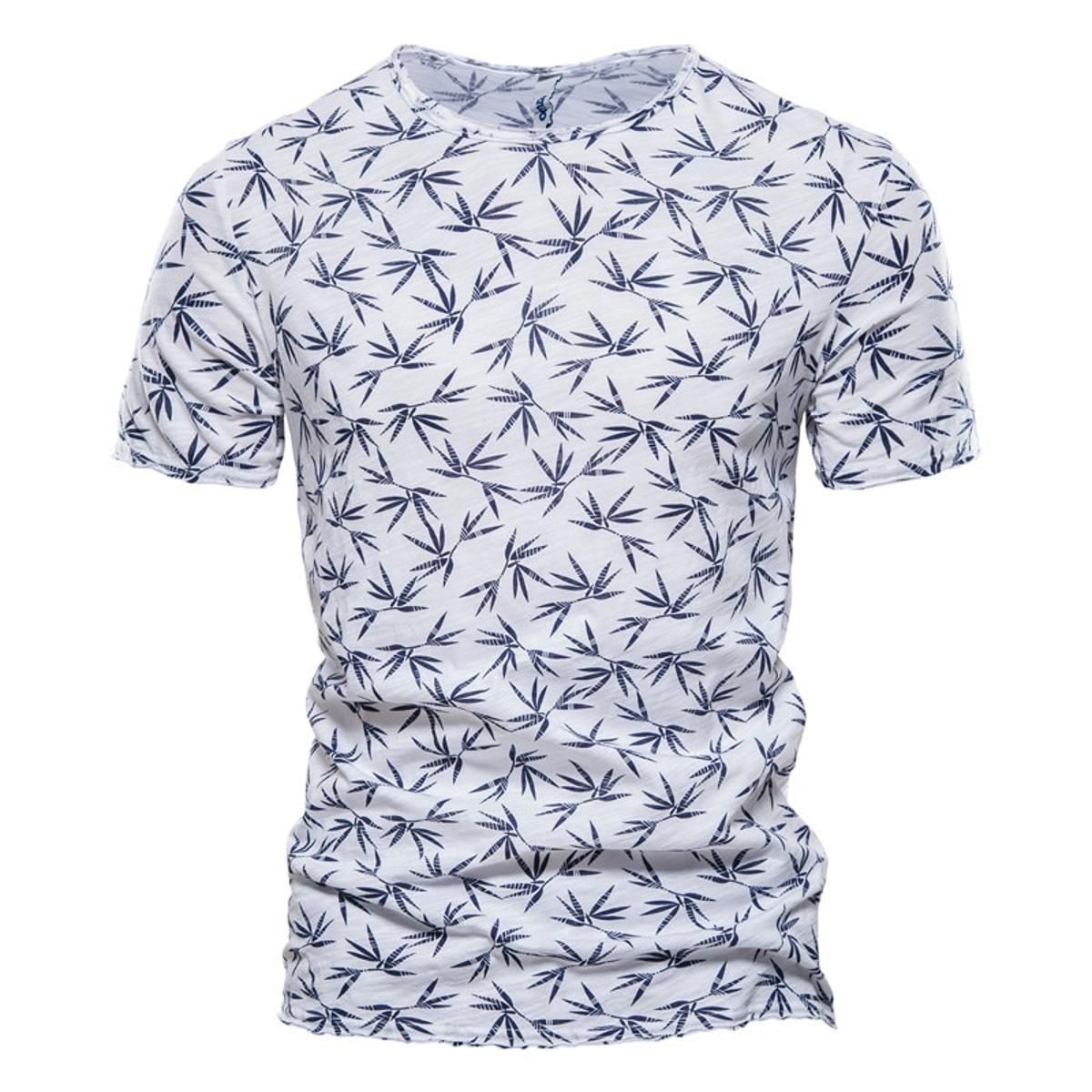 AIOPESON 2021 Hawaii Style 100% Cotton T-Shirt Men O-neck Print Shirt Men Casual Men Clothing Summer High Quality Men's T Shirts