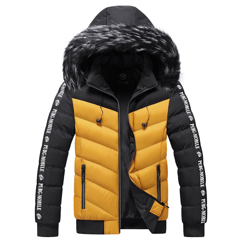 Men Winter Parkas Coats Warm Thick Collar Jackets Casual Hooded Parkas Men Patchwork Detachable Overcoats Mens Clothing