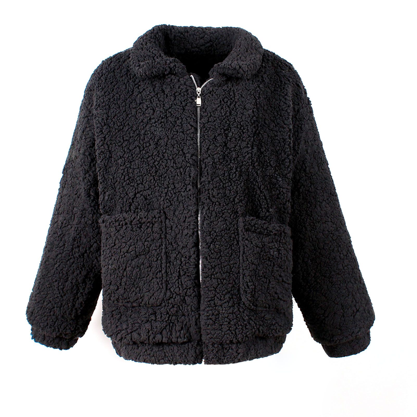 Fluffy Coat Cold Resistant Solid Color Warm Women Fluffy Cardigan