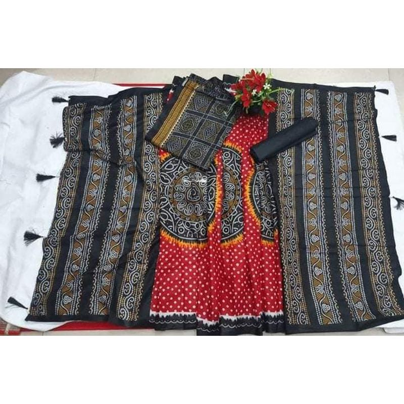 Skin Print Unstitched Cotton Three Piece 3 Piece For Women Ladies Collection Shalwar Kameez