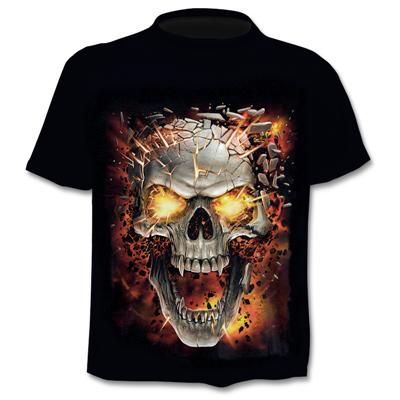 Fake Jacket Print T-Shirt Skull 3d T-Shirt Summer Trendy Short Sleeve T-Shirt Top Men/Female Short Sleeve Top