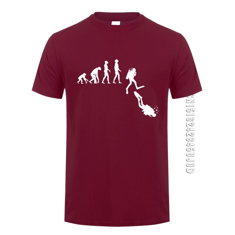 Diving Evolution T Shirt Men Cotton O Neck Funny Diver T-shirts Man Clothing High Street Camiseta Basic Tops
