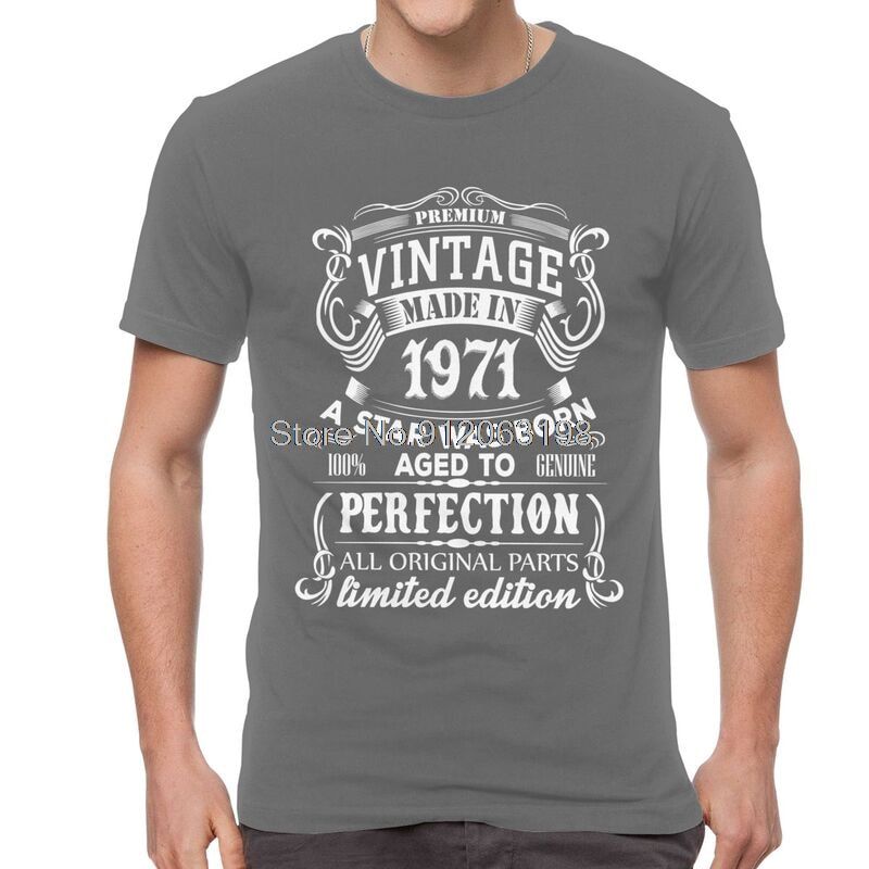 Made Vintage In 1971 T-Shirts Men Fashion T Shirts Short Sleeve 50 Years Old 50th Birthday Gift Tshirt Cotton Tees Streetwear