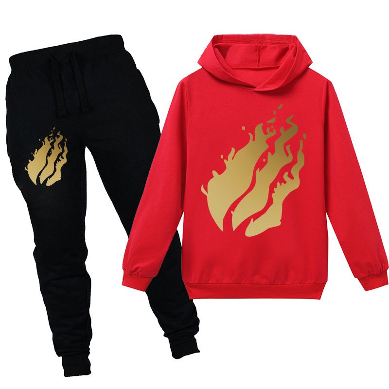 Hot Prestonplayz Children's Long Sleeve Sweatshirt Hoodie PH1276 Hooded sweaterand pants suit for kids suit Cotton