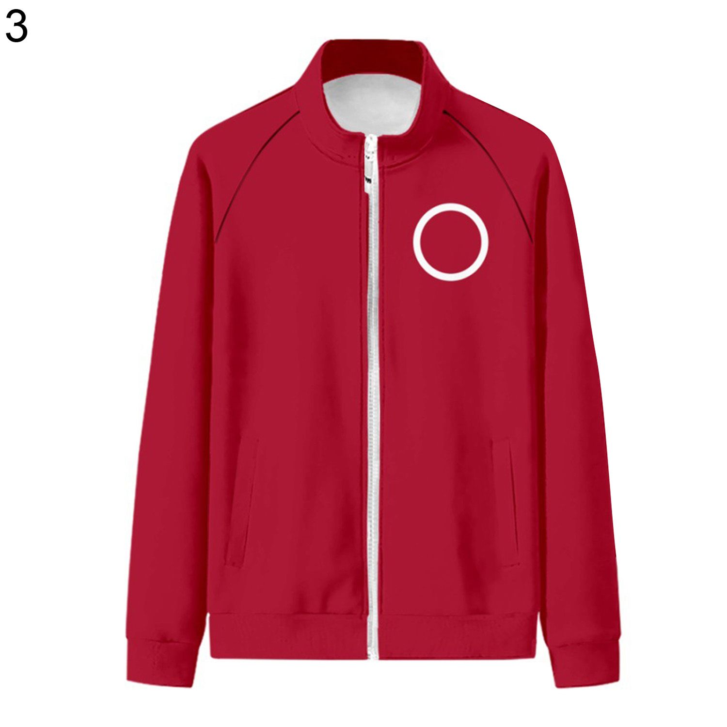 Squid Game Sweatshirt Solid Color Geometry Pattern Zipper Squid Game Coat
