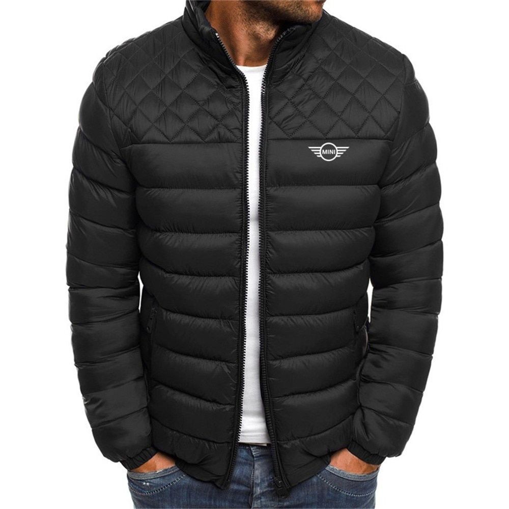 MINI men's autumn and winter printing logo slim padded jacket casual thick warm cotton jacket male AB4